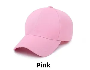 Close-up detail of high-density cotton twill fabric on the pink baseball cap crown