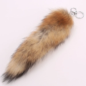 Large Fox Tail Keychain Fluffy Fur Bag Pendant Gradient Color Soft Plush Key Ring Accessories For Handbag Backpack Women