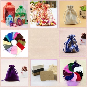 Variety of organza and velvet gift bags for jewelry packaging in multiple materials