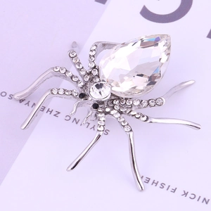 Spider Brooch Alloy Rhinestone Sparkling Clear Crystal Pin Jewelry Realistic Animal Design Party Accessory For Women Men