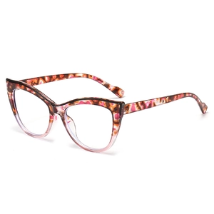 Cat eye tortoiseshell glasses frame with pink gradient and anti-blue light lenses
