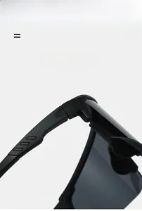 Detailed view of lightweight matte black cycling glasses frame with anti-slip temple design
