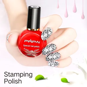 Roter Stempel-Nagellack für kreative Kunstdesigns, 10ml Flasche mit hoher Farbpigmentierung