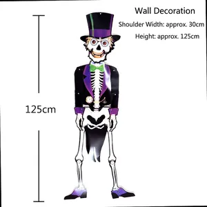 Detailed view of Halloween skeleton decor in tuxedo with dimensions 125cm by 30cm