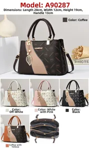 Détails du sac à main pour femme avec dimensions et texture de cuir imprimé élégante