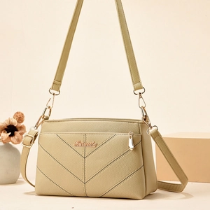 Sac À Bandoulière Femme Cuir PU Grain Lychee Couture En V Chevron Mode Tendance Quincaillerie Dorée Élégant