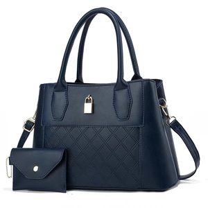 Borsa A Mano E Pochette Da Donna Pelle PU Motivo A Rombi Trapuntati Decoro Serratura Metallo Dorato Elegante