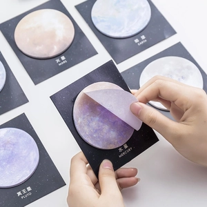 Creative planet series round sticky notes set featuring realistic planetary textures