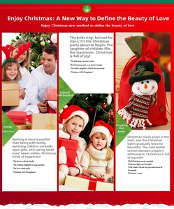 Close-up of red Christmas drawstring gift bag with a 3D snowman and festive snowman décor