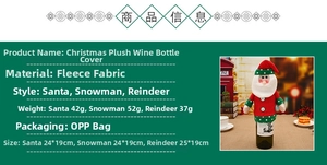 Détails des couvre-bouteilles de Noël avec motifs de bonhomme de neige et de renne