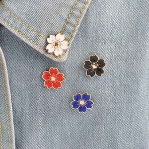 Cherry Blossom Brooch Alloy Enamel Sakura Pin Japanese Style Flower Jewelry For Clothing Backpack Decor