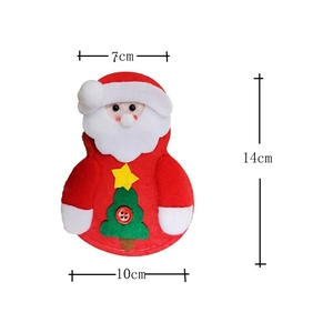 Detailed dimensions of red felt Santa cutlery holder for Christmas table settings