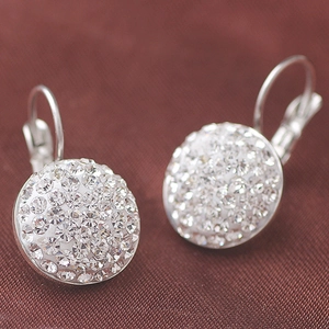 316L stainless steel earrings featuring silver finish and sparkling crystal pavé