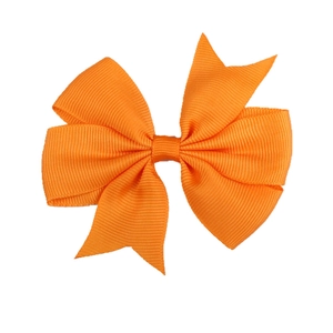 Vibrant orange grosgrain ribbon bow hair clip for babies and toddlers in a stylish design