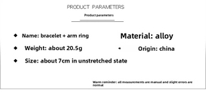 Detailed specification of alloy spring armbands and bracelets weighing about 20.5g