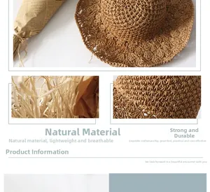 Close-up of lightweight hand-woven straw hat showing natural texture and breathable weave