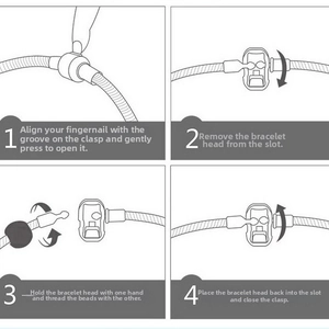 Step-by-step guide for opening and securing the barrel clasp on a snake chain bracelet