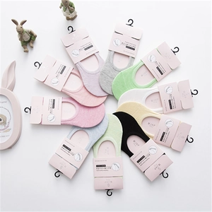 Multi-color breathable cotton no-show socks for women with non-slip silicone heel grips