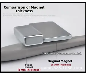 Close-up comparison showing thickness of 5mm and 1.5mm dual-head cat eye nail magnets
