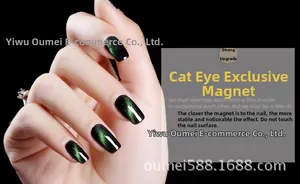 Dual-head cat eye nail magnet tool demonstrating the 3D light effect on dark green polish