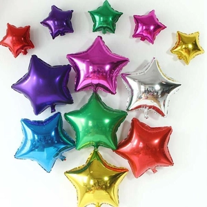 Assorted metallic star foil balloons in vibrant colors for wedding and birthday decor