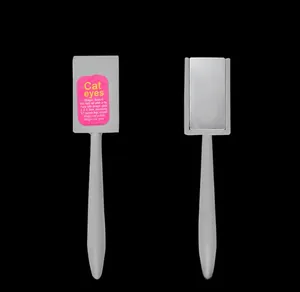 Double-headed magnetic tool for 3D cat eye nail art with pink functional label