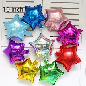 Star Heart Shaped Balloons Aluminum Foil Mylar Metallic Shiny For Wedding Birthday Party Room Decoration