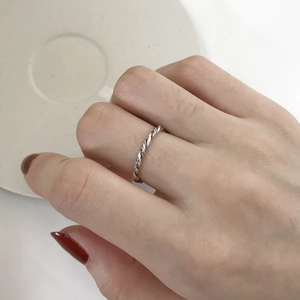 Retro Adjustable Twist Ring 925 Sterling Silver Minimalist Spiral Rope Texture Vintage Style Jewelry For Women