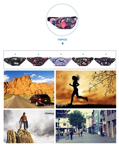 Outdoor sports waist bag with multiple floral prints for running, hiking, and travel