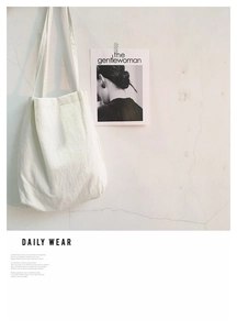 Eco-friendly white washed cotton linen tote bag with thin straps and minimalist look