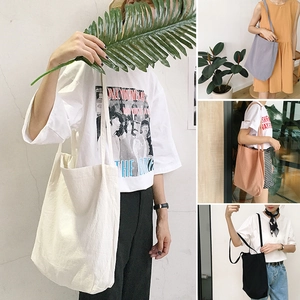 Women Canvas Tote Bag Casual Solid Color Large Capacity Shoulder Bag Simple Literary Shopping Bag Daily Commute Handbag
