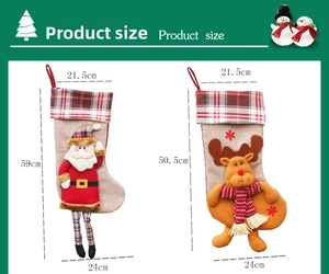 Spécifications détaillées des tailles pour bottes de Noël Père Noël et Renne