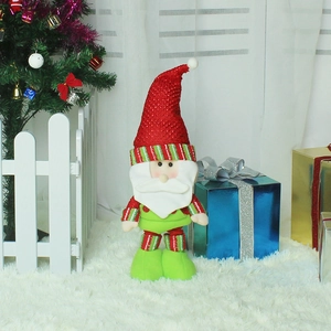 Standing Santa Claus plush gnome figurine with telescopic legs for Christmas decoration