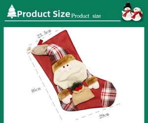 Tableau des tailles pour la botte de Noël 3D Père Noël de 46 cm de long pour cadeaux
