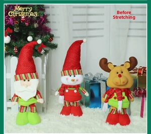 Plush Christmas dolls set with Santa, Snowman and Reindeer in original height state