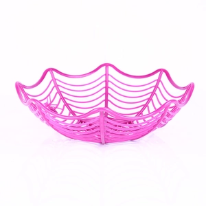 Pink spider web fruit bowl and candy basket for Halloween party and bar decoration