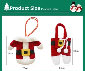 Detailed dimension guide for Christmas-themed mini clothes and bag cutlery holders