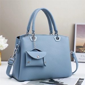 Borsa A Mano Borsa A Tracolla Donna Pelle PU Grana Litchi Con Mini Portamonete Ciondolo Street Fashion Chiusura A Zip