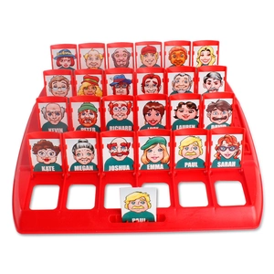Jeu de société classique Qui est-ce avec cadres rouges et cartes de personnages