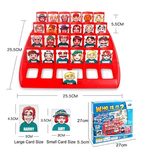 Jeu de devinettes Qui est-ce classique avec plateau rouge et cartes personnages enfant