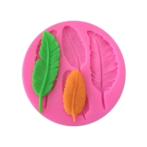 Feather Silicone Mold Round Detailed Patterns For Cake Decoration Fondant Chocolate Candy DIY Resin Crafting Plaster Tools