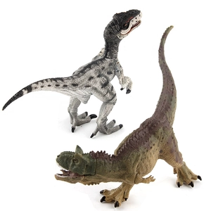 Solid large velociraptor toy set with movable arms and realistic dinosaur scale texture
