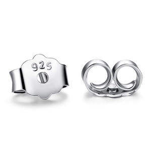 Pair of high-quality 925 sterling silver earring backs with authentic hallmark stamp