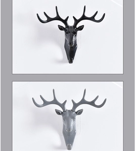 Gancio da parete creativo con testa di cervo per soggiorno e camera, appendiabiti elegante.