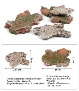 Detailed size and weight specs for realistic rock textured dinosaur habitat bases