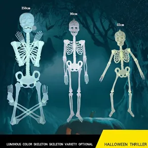 Luminous Halloween skeleton decorations in three sizes for haunted house party props