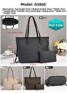 Detailed interior and base view of stylish printed tote bag with precise dimensions