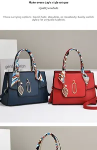 Detailed macro view of quality cowhide leather texture on red and blue tote bags