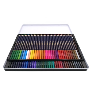 Lápices de colores acuarelables profesionales NYONI en caja metálica con pincel