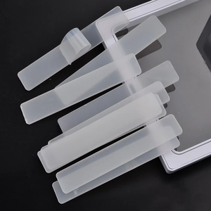 Flexible transparent acrylic nail display strips for professional art tip showcasing
